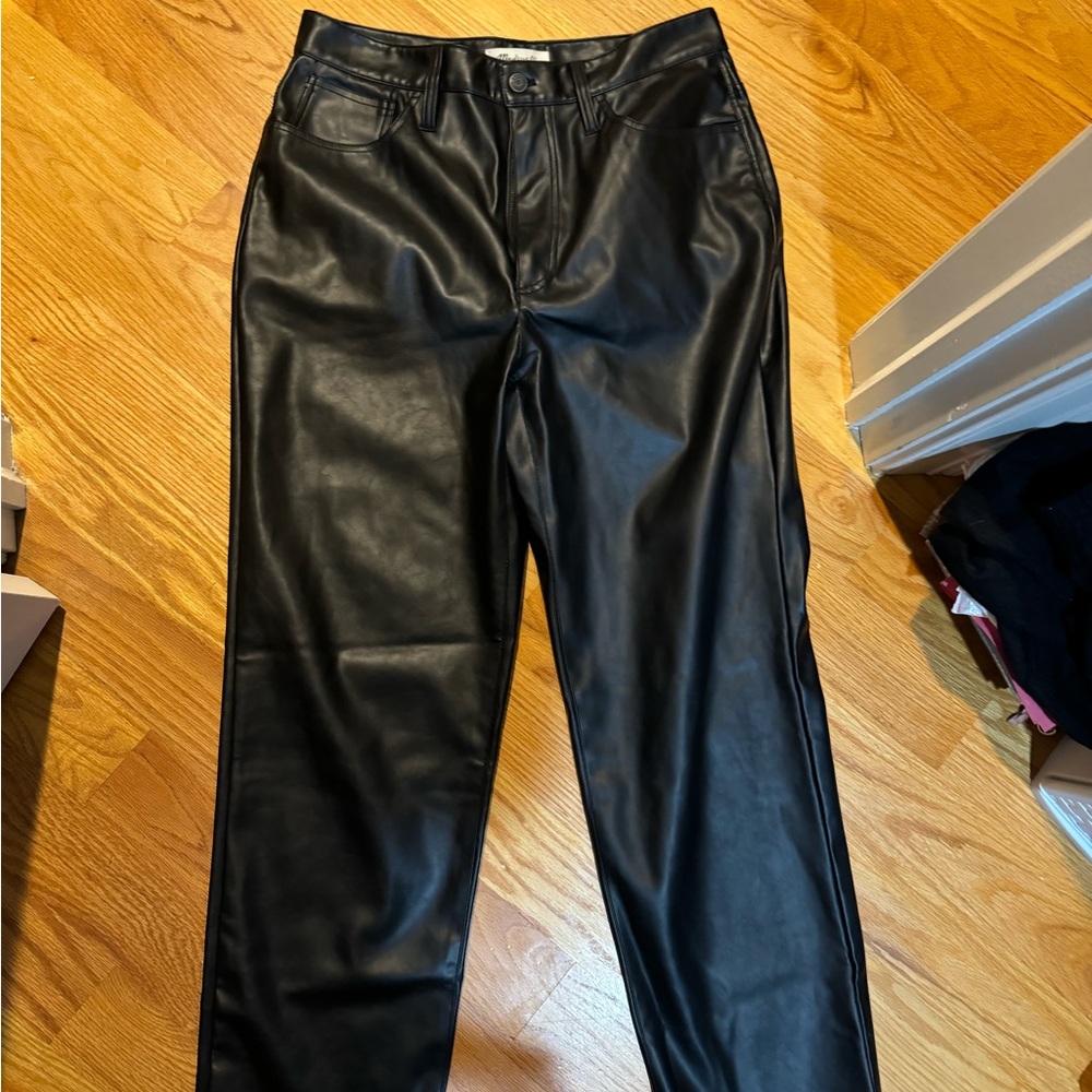 Madewell perfect vintage straight Jean in vegan leather